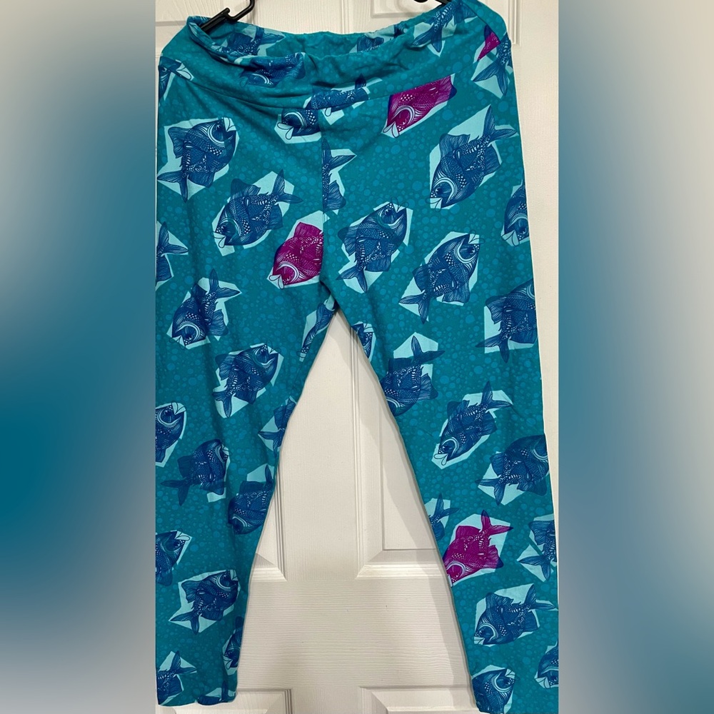 Lularoe Blue fish Pattern Leggings for Athleisure